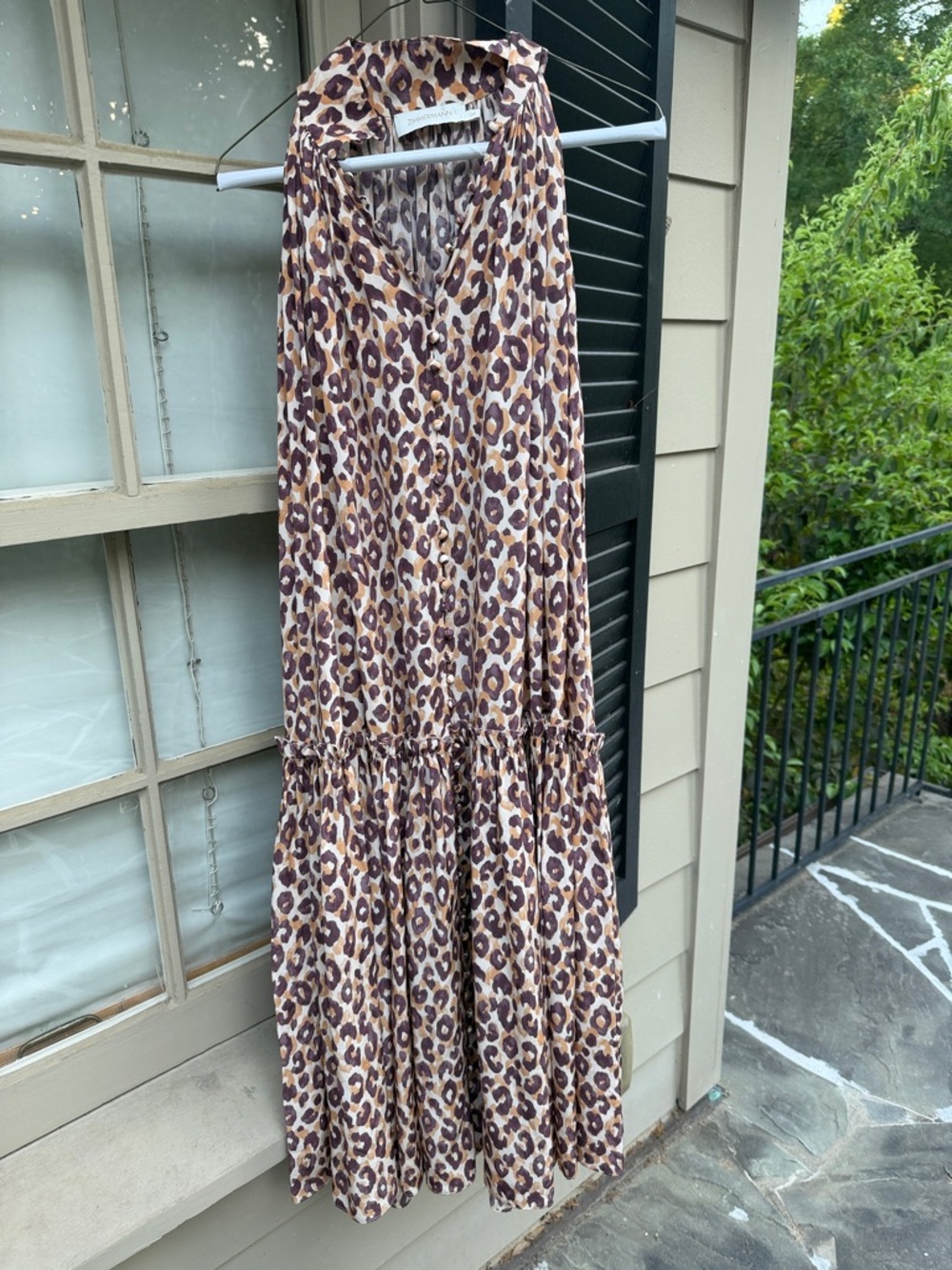 Zimmermann Beige, Brown & Taupe Leopard-Print Blouse
